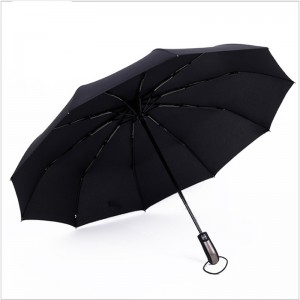 Paraguas al por mayor logotipo personalizado 10 costillas a prueba de viento 3 paraguas plegable